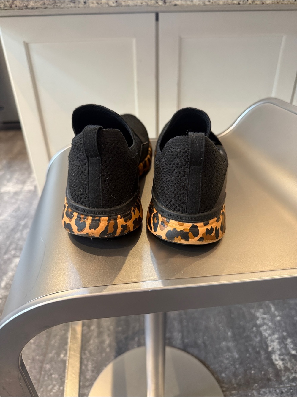 APL Black Slip-On Sneakers with Yellow Logo and Leopard Accent - Picture 5 of 8